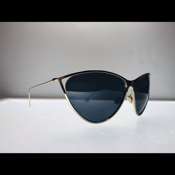 Dior Gold / Black Diornewmotard-j5gir Cat Eye Sunglasses - Picture 6 of 13